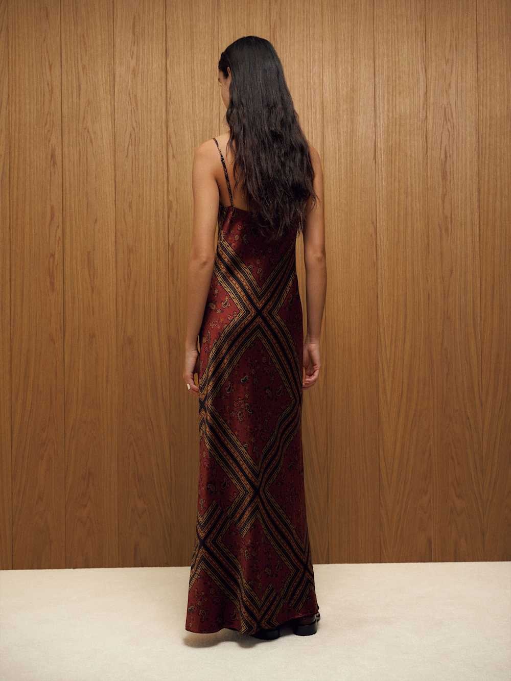 NWT Reformation Parma silk maxi slip dress small agate RARE - Picture 3 of 4